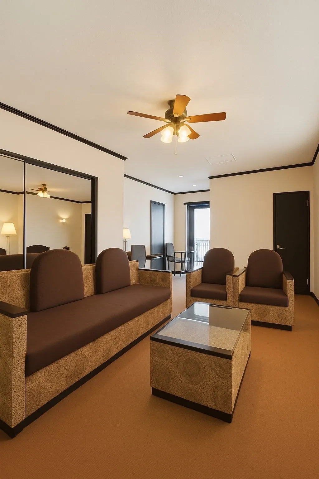 A spacious ocean-view guest room