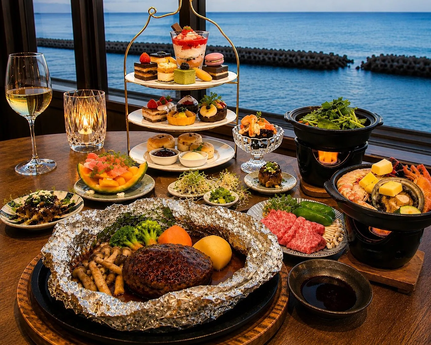A seafood dish at dinner